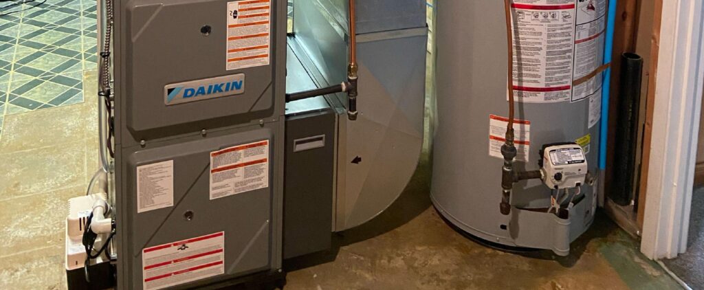 close-up view of one of the different types of furnaces